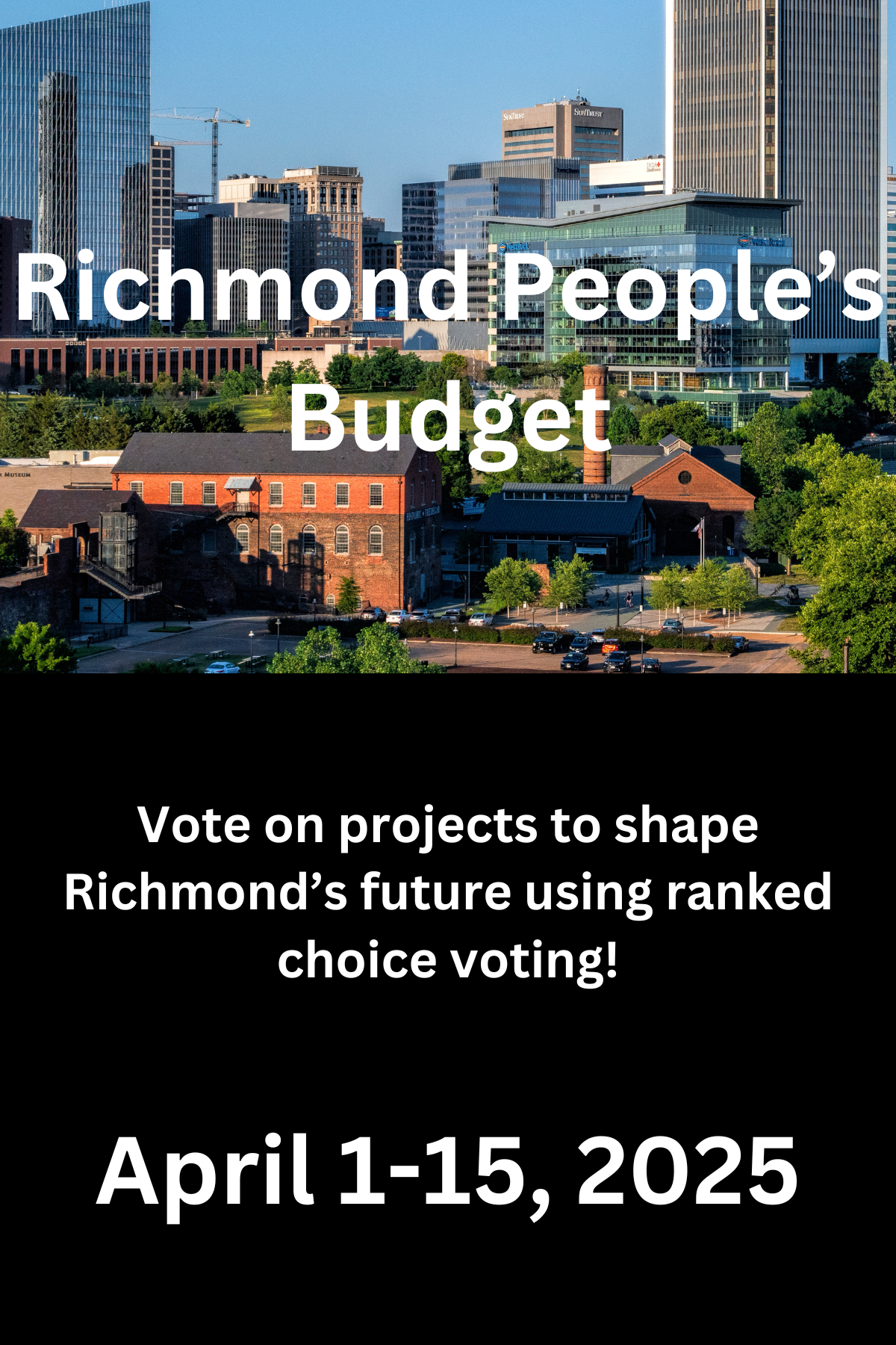 Richmond People's Budget, vote on projects using ranked choice voting, April 1-15